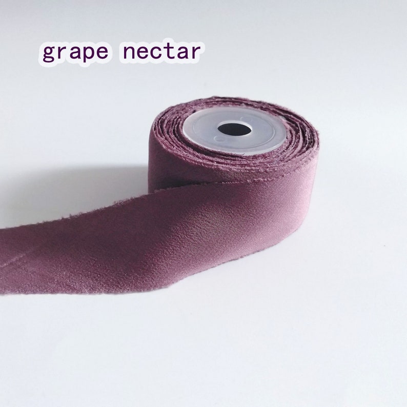 100 silk bias tape crepe de chine 1 unfold solid color sewing craft binding tape sewing trim hair clip craft supply Grape nectar 11yards