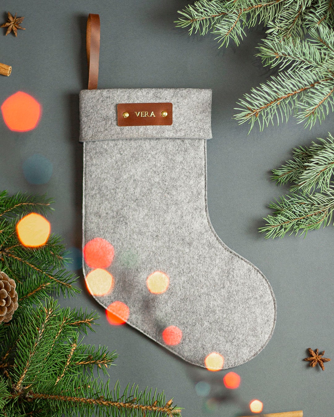 Stock Ingrosso Calza Di Natale Personalizzata Con Iniziale - Rosso E Argento, 40 Cm, Regalo Natalizio, Spedizione Veloce Calze Befana Con Nome - Foto 2