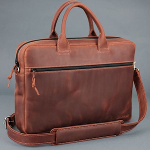 Bolso bandolera de piel para portátil de 15'', bolso para MacBook Pro de 16'', bolso de oficina para hombre, maletín para mujer
