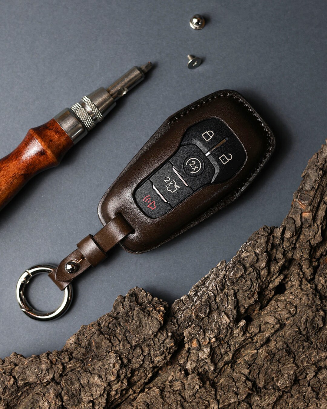 Personalized Leather Car Key Case for F-150, Keychain for Raptor, Key ...