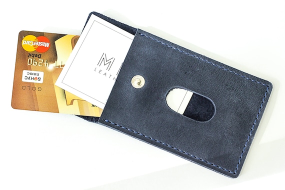 Slim Business Card Holder Leather Business Card Holder Etsy
