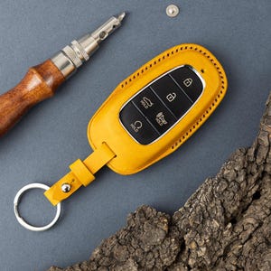 Funda de cuero para llave de coche (Ioniq5), llavero (Grandeur), llavero (Santa Fe), llavero (Sonata DN8, Tucson NX4, Nexo, Elantra y Venue)