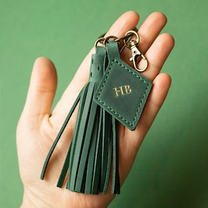 Leather Keychain Handbag Tassel Purse Charm Car Key Holder Retirement Gift For Woman Teacher Lanyard Mother Of The Bride Leather Key Fob image 1