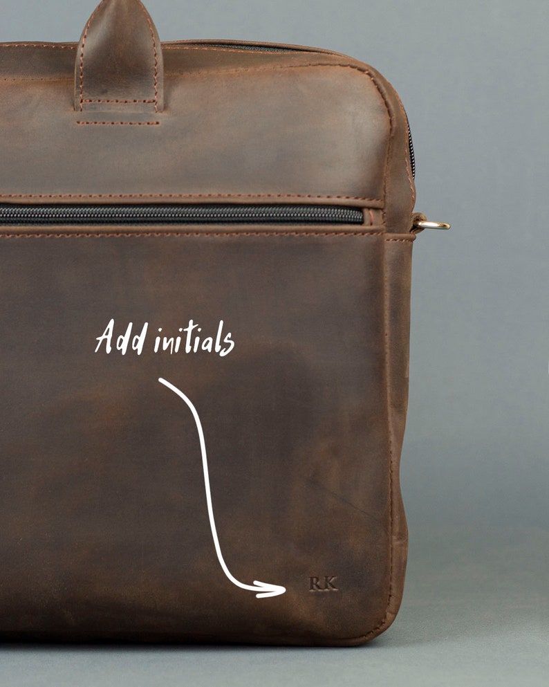 Leather Messenger For Laptop 15'' , Bag For MacBook Pro 16, Men's Office Bag, Women's Briefcase image 4