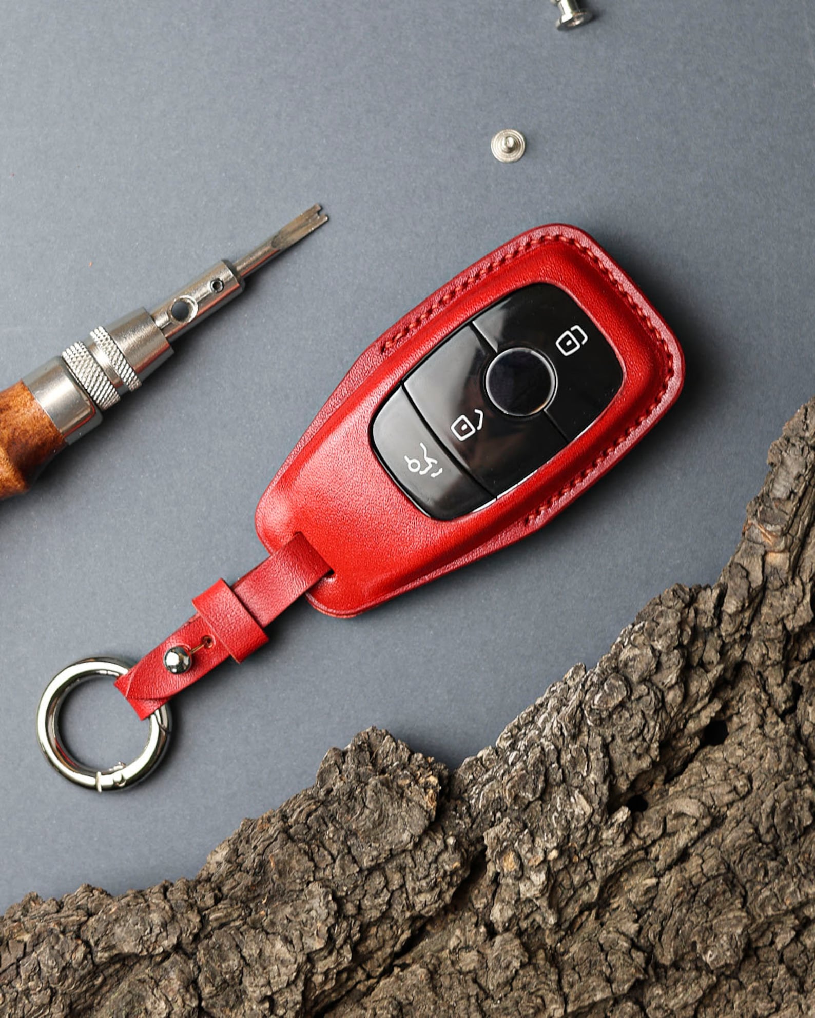 Leather Car Key Case for S Class, Key Holder for E Class, Key Fob for C ...
