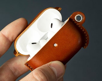 Personalized Leather Case For Airpods 1/2/3/Pro 1/Pro 2, Custom Airpods Cover, Monogrammed Airpods Holder