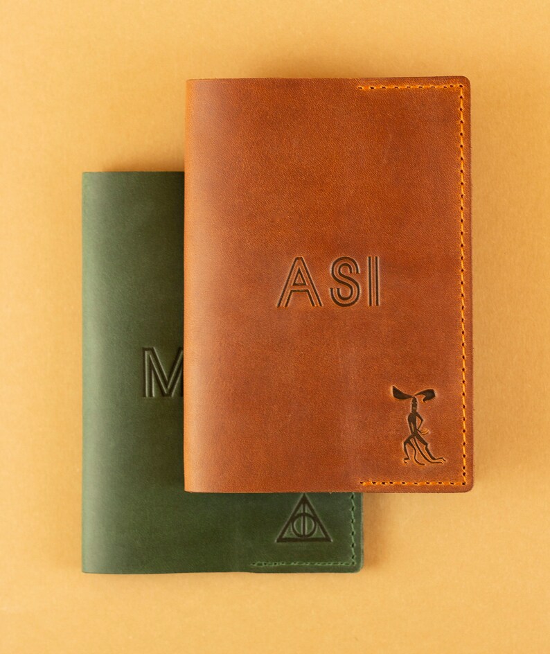 Leather Passport Holder Personalized Green Passport Case Etsy