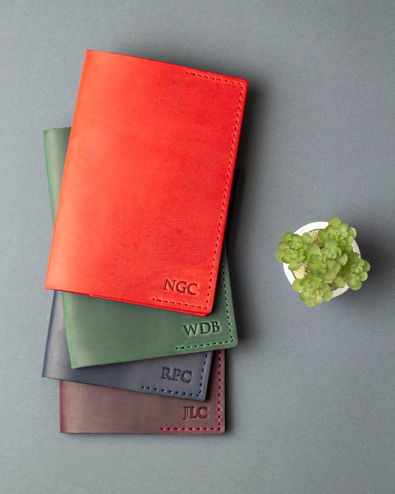Leather Passport Holder Personalized Green Passport Case Etsy