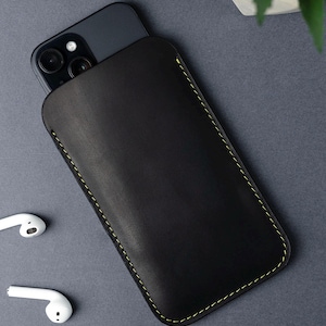 Leather iPhone 17 SLeeve, iPhone 17 Air Cover, iPhone 17e Case, Brown iPhone 17 Pro Max Pouch Holster image 11