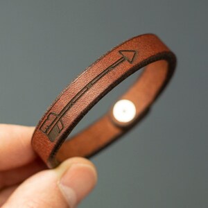 Leather Bracelet For Traveler, Engraved Unisex Gift image 5