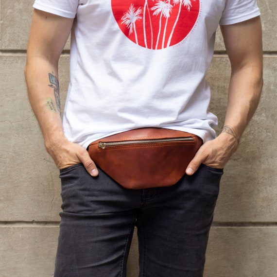 Leather Hip Bag Fanny pack Hip bag Personalized bag Belt bag Gift for him Leather crossbody Bum bag Mens belt bag Waist bag