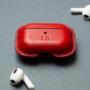Personalized Leather Case For Airpods 1/2/3/4/Pro 1/Pro 2/Pro 3, Custom Airpods Cover, Monogrammed Airpods Holder image 12