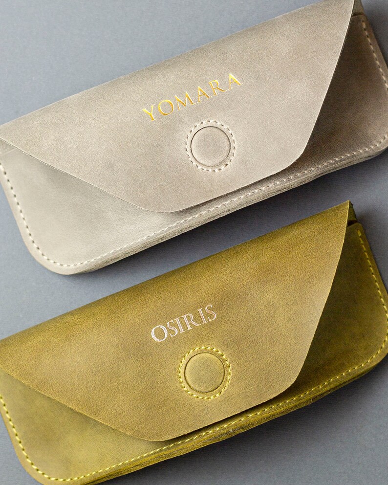 Personalized Leather Glasses Case With Clasp Etsy