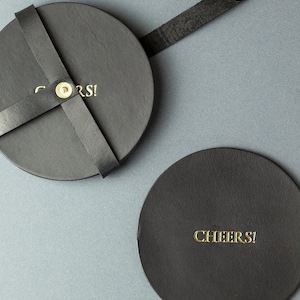 4 Personalized Leather Coasters Set Of 4