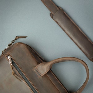 Leather Messenger For Laptop 15'' , Bag For MacBook Pro 16, Men's Office Bag, Women's Briefcase image 9