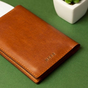 Cartera de viaje de cuero, funda para pasaporte personalizada, portadocumentos, regalo de boda imagen 9