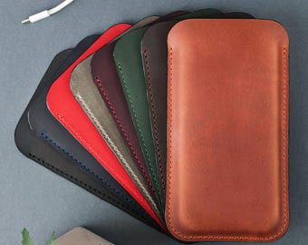 Leather iPhone 17 SLeeve, IPhone 17 Air Cover, iPhone 17e Case, Brown iPhone 17 Pro Max Pouch Holster