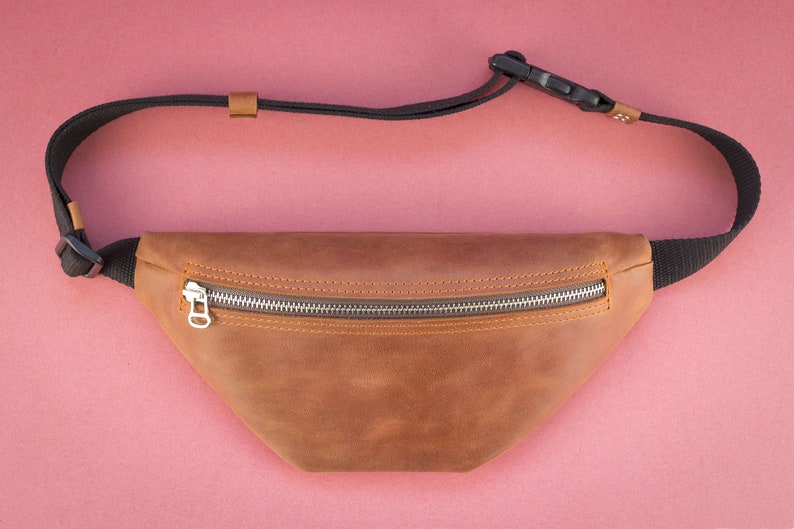 Leather Fanny Pack Brown Belt Bag Hip bag Men Waist Bag Etsy