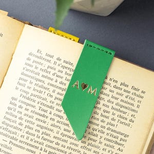 Spersonalizowana skórzana zakładka do książki, zakładki z monogramem, zakładki do książek dla mężczyzn, zakładki dla par