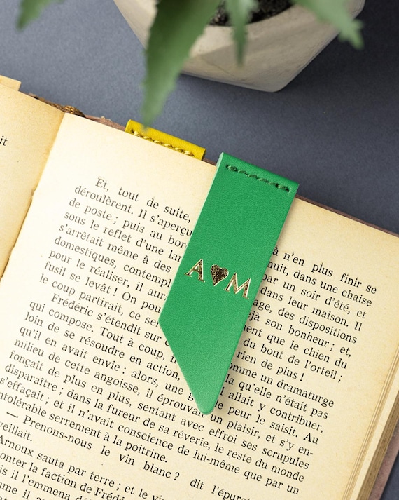 Personalized Leather Bookmark, Monogram Bookmarks, Book Marks For Men, Couples Bookmarks