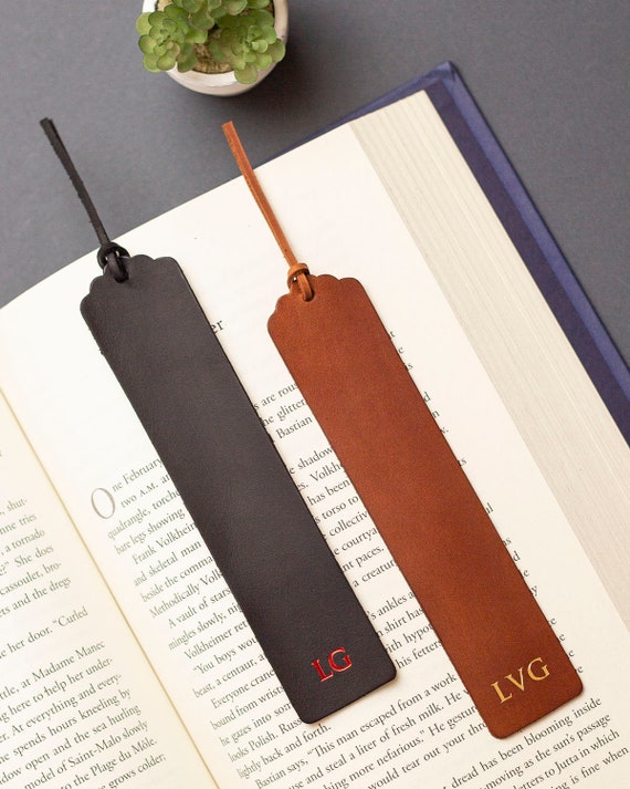Initial Leather Bookmark Named Bookmarks Personalized Book | Etsy