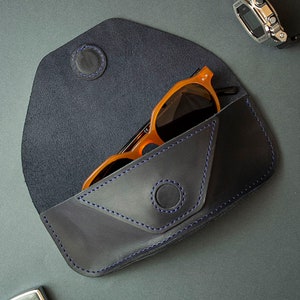 Personalized Leather Glasses Case With Magnetic Clasp