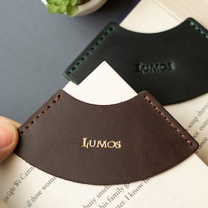 Leather Bookmark Lumos, Book Lover Gifts For Kids, Book Marks Personalized, World Book Day Gift