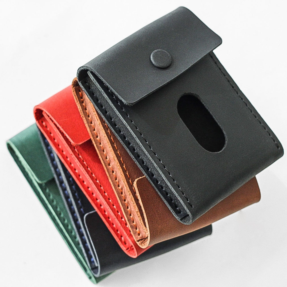 Business Card Case Leather Card Holder Minimal Card Wallet Etsy
