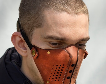 Leather Anti Dust Face Mask for Motorcycle Bicycle Cycling Charm Gift For Men 