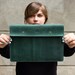 Leather Portfolio Personalized Green Folder Padfolio Leather Document Holder Organizer Planner Graduation Gifts For Her