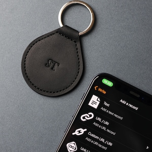 Leather Keychain With NFC For Business, Compatible with NFC Tools AP image 5