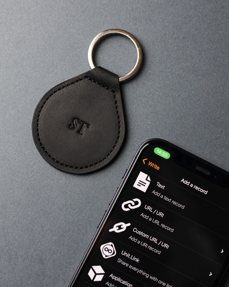 Leather Keychain With NFC For Business, Compatible with NFC Tools AP image 5