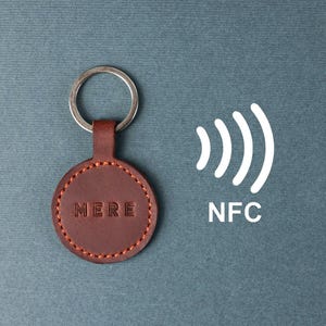 Petit porte-clés en cuir avec technologie NFC pour les entreprises, compatible avec NFC Tools AP