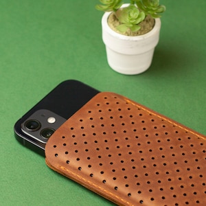 Custodia per iPhone 16, Cover in pelle per iPhone 13 Mini, Custodia per iPhone 15 Pro Max, Custodia marrone per iPhone 14+