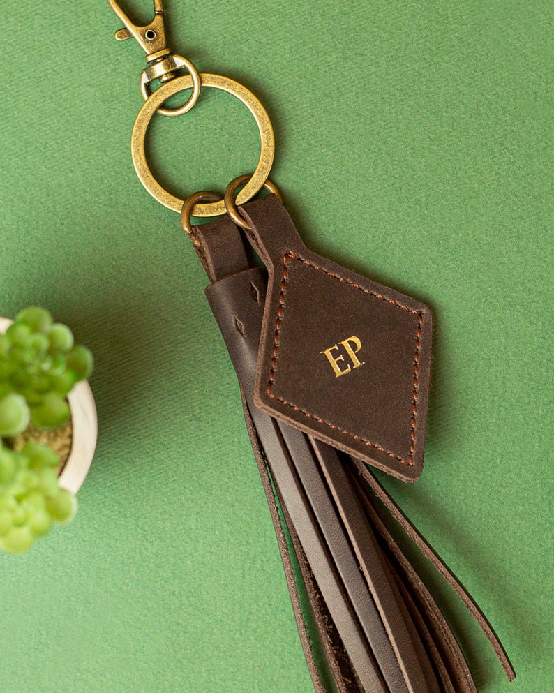 Leather Keychain Handbag Tassel Purse Charm Car Key Holder Retirement Gift For Woman Teacher Lanyard Mother Of The Bride Leather Key Fob image 7