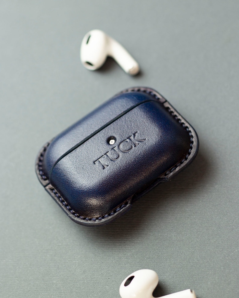 Personalized Leather Case For Airpods 1/2/3/4/Pro 1/Pro 2/Pro 3, Custom Airpods Cover, Monogrammed Airpods Holder image 9