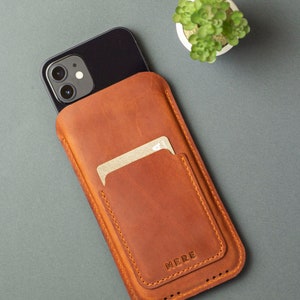 パーソナライズされた iPhone 16 ケース（カードホルダー付き）、モノグラム入り iPhone 13 Mini ケース（ウォレット付き）