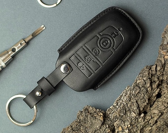 Leather Key Case For Bronco, Explorer, Expedition, Edge, Escape, F-150, Raptor, F-350, F-450, F-550, F-250, Fusion, Mustang