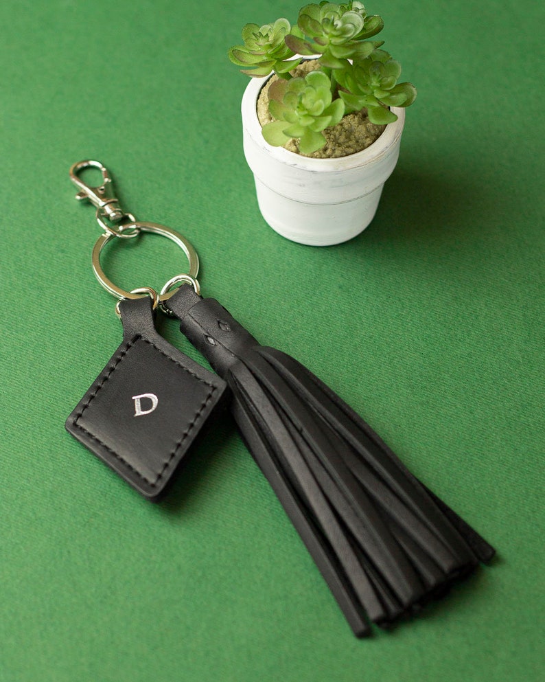 Leather Keychain Handbag Tassel Purse Charm Car Key Holder Retirement Gift For Woman Teacher Lanyard Mother Of The Bride Leather Key Fob image 8