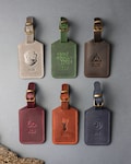 Leather Luggage Tag Custom Luggage Tags Monogram Luggage Tag Travel Gifts Wedding Favor Bags High School Graduate product logo
