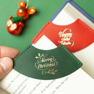 Leather Bookmark Christmas Ornaments, New Year Gifts