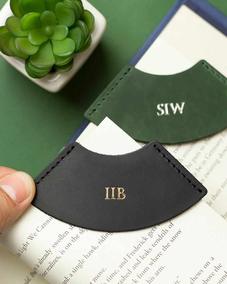 Initial Leather Bookmark Named Bookmarks Personalized Book Marks Back To School Monogrammed Gift For Teacher Gift Retirement Gift For Woman image 5