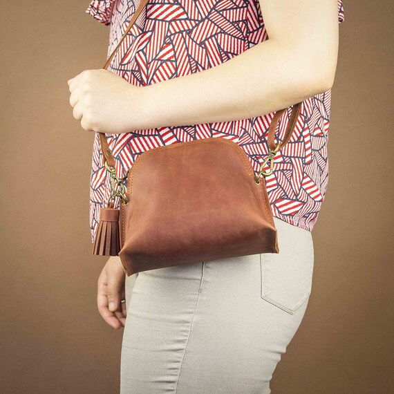 Leather Crossbody Bags Brown Small Handbag Evening Shoulder Etsy
