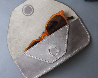 Personalized Leather Glasses Case With Magnetic Clasp