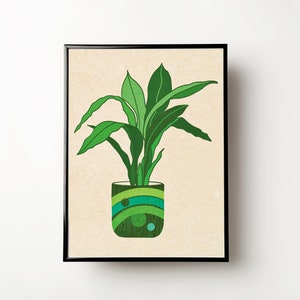 Bohemian plant printable, botanical tropical plant prints, plant wall art, colorful plant illustration, house plant printable, unframed art
