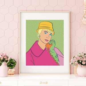 Doris Day pillow talk, printable, digital download, old Hollywood gift, 1960s Doris day movies, digital print, Doris Day fan art movie