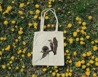 Bolsa de mano con diseño de pájaro carpintero de cresta roja
