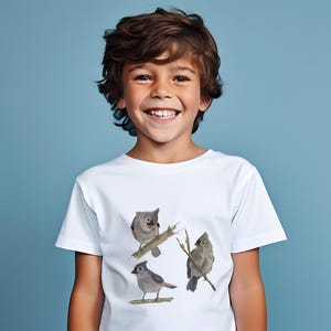 Camiseta infantil de pájaro / Carbonero copetudo