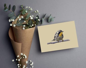Juego de tarjetas de felicitación de Reinita Garganta Amarilla / 1 pieza, 10 piezas, 30 piezas, 50 piezas