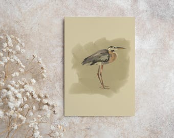 Juego de tarjetas de felicitación de garza azul (1 pieza, 10 piezas, 30 piezas, 50 piezas)